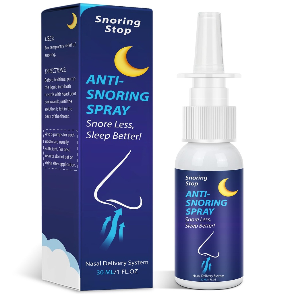 Anti Snoring Spray, Anti Snoring Devices, Effective & Fast Snoring Solution for Better Sleep, Helps Open The Throat & Airway During Sleep, 1 Floz