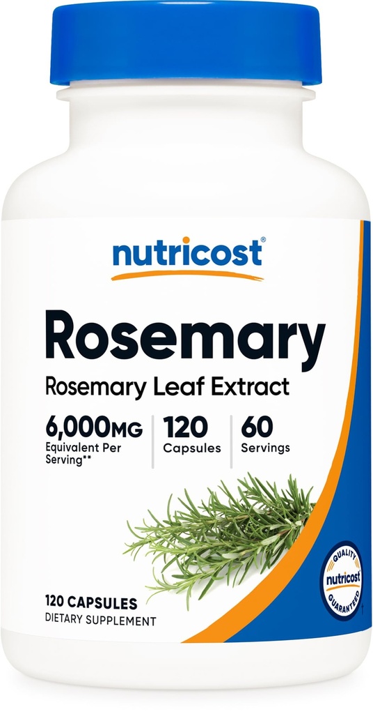 Nutricost Rosemary Extract 120 Capsules for 60 Servings Per Bottle - Vegan Rosemary Leaf Extract Supplement, Gluten-Free, GMO-Free