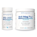 Biotics Research B12-2000™ Lozenges & Acti-Mag Plus™ Powder – High Potency Vitamin B12, B6, Folate & 400mg Magnesium – Methylation, Energy, Relaxation, Heart & Muscle Support - 60 Lozenges + 7 oz