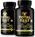 (2 Pack) Total Test Pills, All Natural Supplement to Achieve Peak Fitness Level, Premium Capsules to Support Muscle Gain, Energy and Overall Wellness, Official TotalTest Reviews (120 Capsules)
