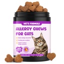 Cat Allergy Relief Chews: Cat Itchy Skin Seasonal Allergy Relief & Immune Support for Cats for All Breeds with Multivitamin and Omega-3