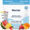 Πακέτα Ενυδάτωσης Nectar - Packets σκόνης ηλεκτρολυτών - Χωρίς ζάχαρη & 0 θερμίδες - Βιολογικά Υγρά Φρούτων Καθημερινή IV Ηλεκτρολυτές Σκόνη για Αφυδάτωση Ανακούφιση και Επανυδάτωση (Variety 30 Pack)
