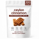 Ceylon Cinnamon Softgels with MCT Oil, Extra Strength Cinnamon Supplements, Non-GMO, Gluten Free, 300 Softgels (1)