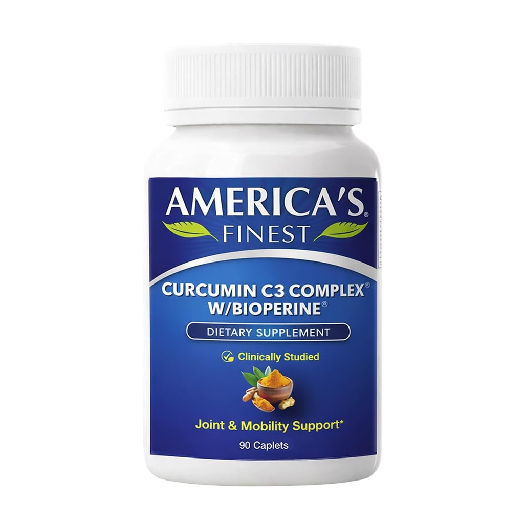 AFI Curcumin C3 Complex® 500mg with BioPerine® | Turmeric 95% Curcuminoids & Black Pepper Extract | Supports Joint Health & Antioxidant Activity | Enhanced Absorption | Non-GMO | 60 Veg Capsules
