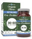 Vital Planet - Organic Flora Probiotics for Gut Health Balance, Shelf Stable Probiotic 30 Billion CFU, 60 Diverse Strains, Prebiotic Organic Mushroom Blend for Immune and Digestive Support 30 Capsules