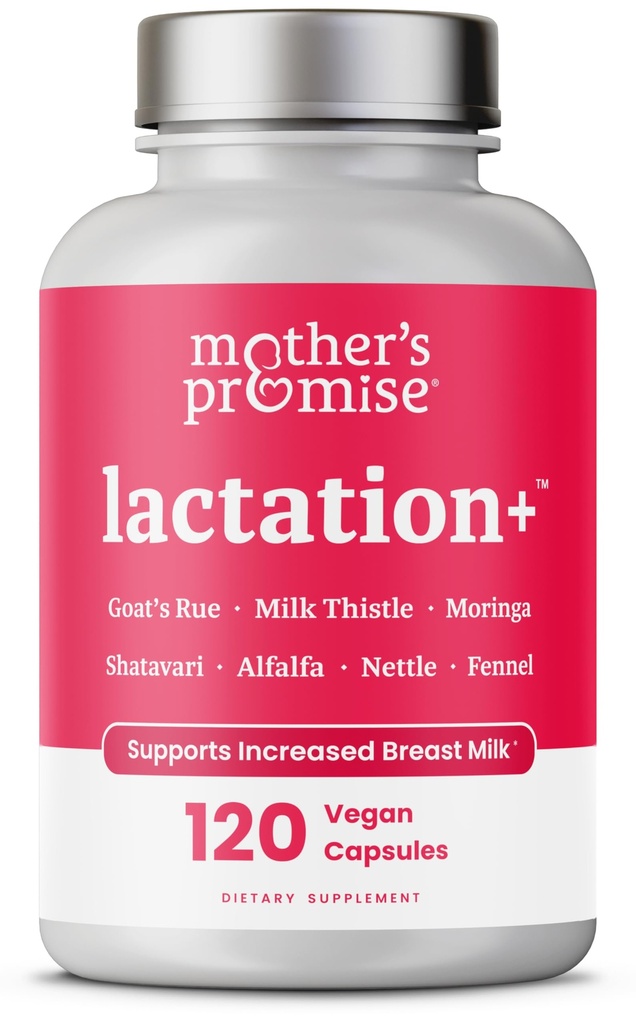 Lactation Support Breastfeeding Supplement with Organic Moringa, Goat’s Rue, Shatavari, Alfalfa, Fennel, Lactation Supplement for Milk Supply Increase, Breast Milk Supply Booster - 120 Vegan Capsules