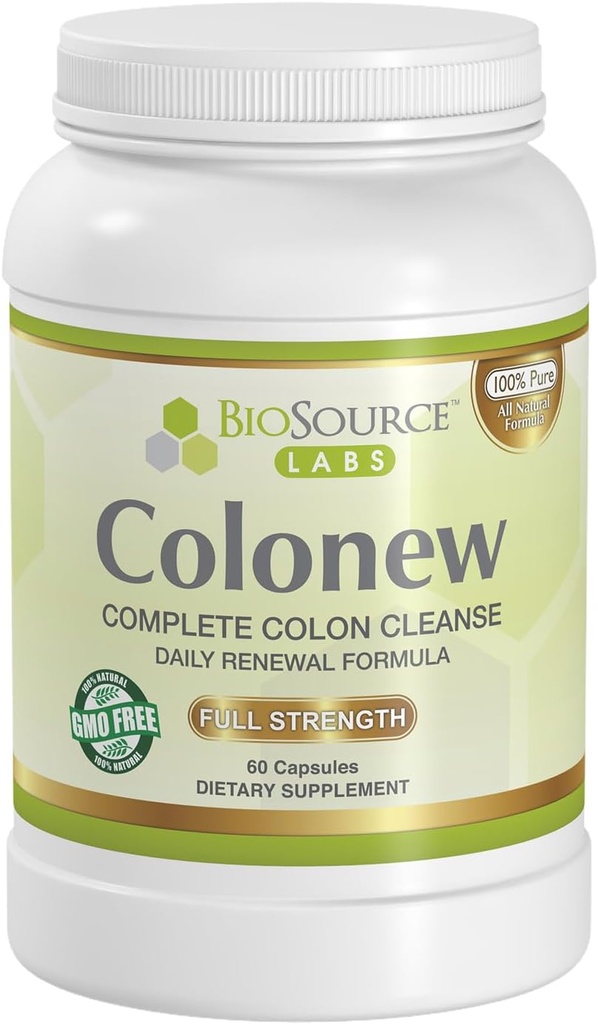 Colonew Complete Colon Cleanse Natural Detox Supplement for Daily Digestive Health, Renewal Formula – (60 Capsules)