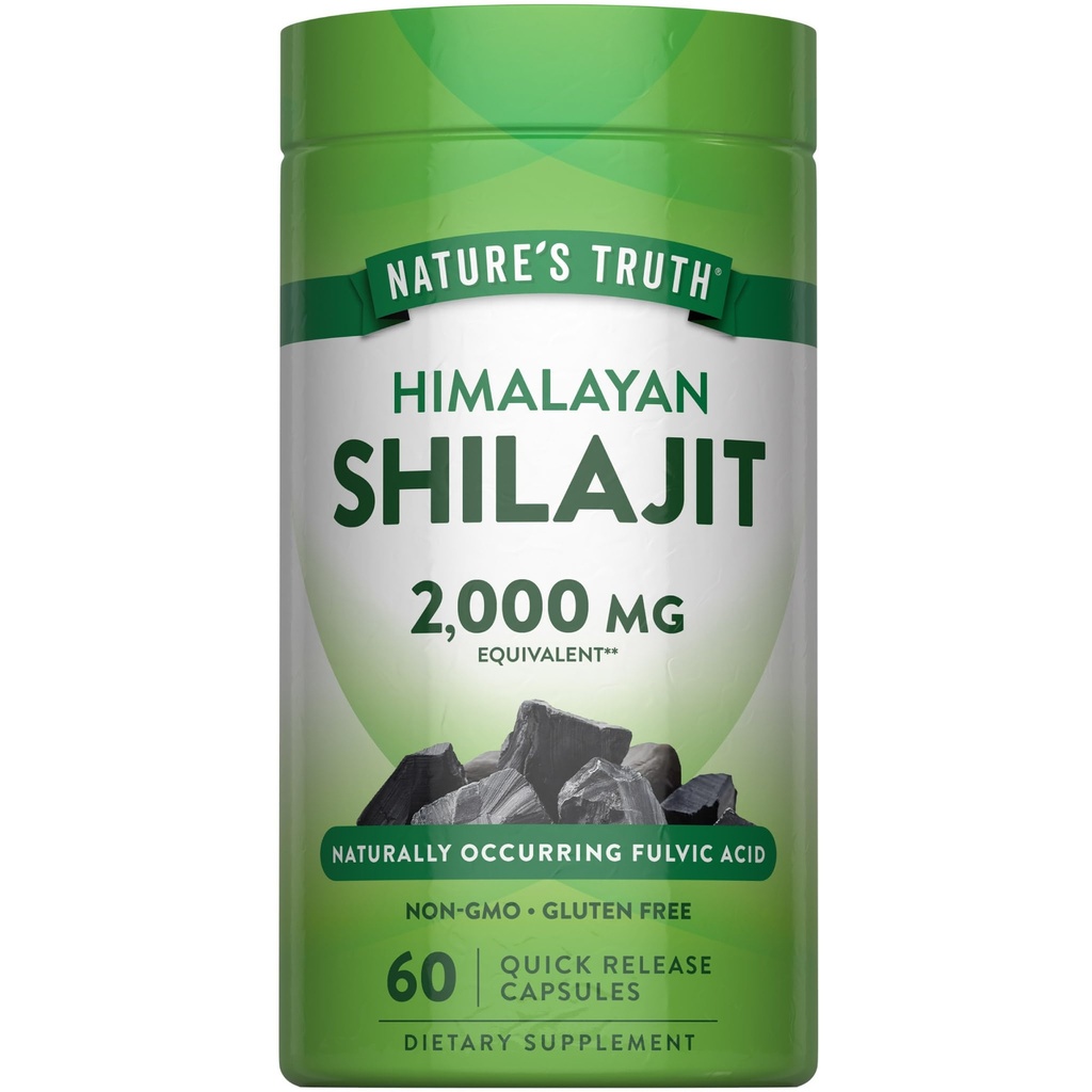 Nature's Truth Shilajit Capsules | 60 Count | Himalayan Fulvic Acid | Non-GMO & Gluten Free Supplement