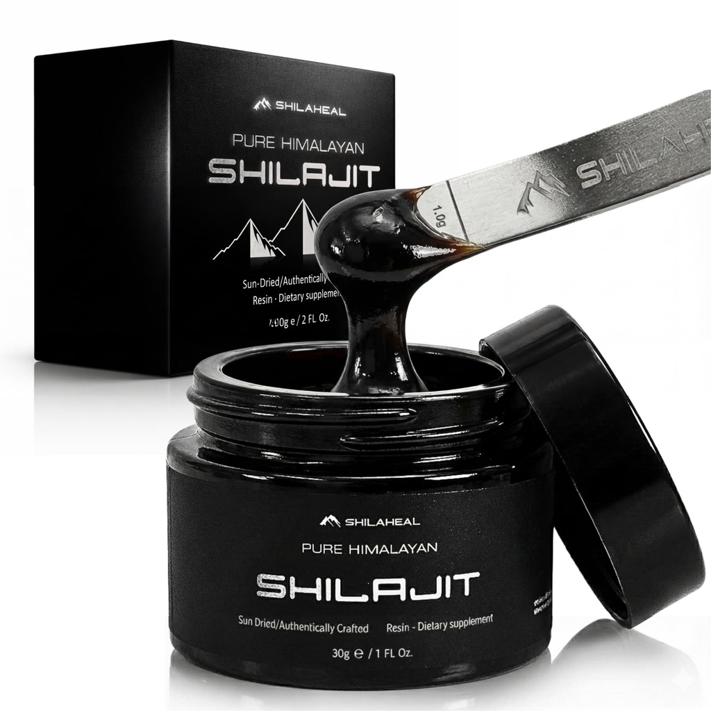 Shilajit Authentic Himalayan Shilajit Resin for Men & Women, High Fulvic Acid, Energy & Stamina, Immune Support, 85+ Trace Minerals, Lab Tested Organic Shilajit Resin, 100% Natural, 30 Grams