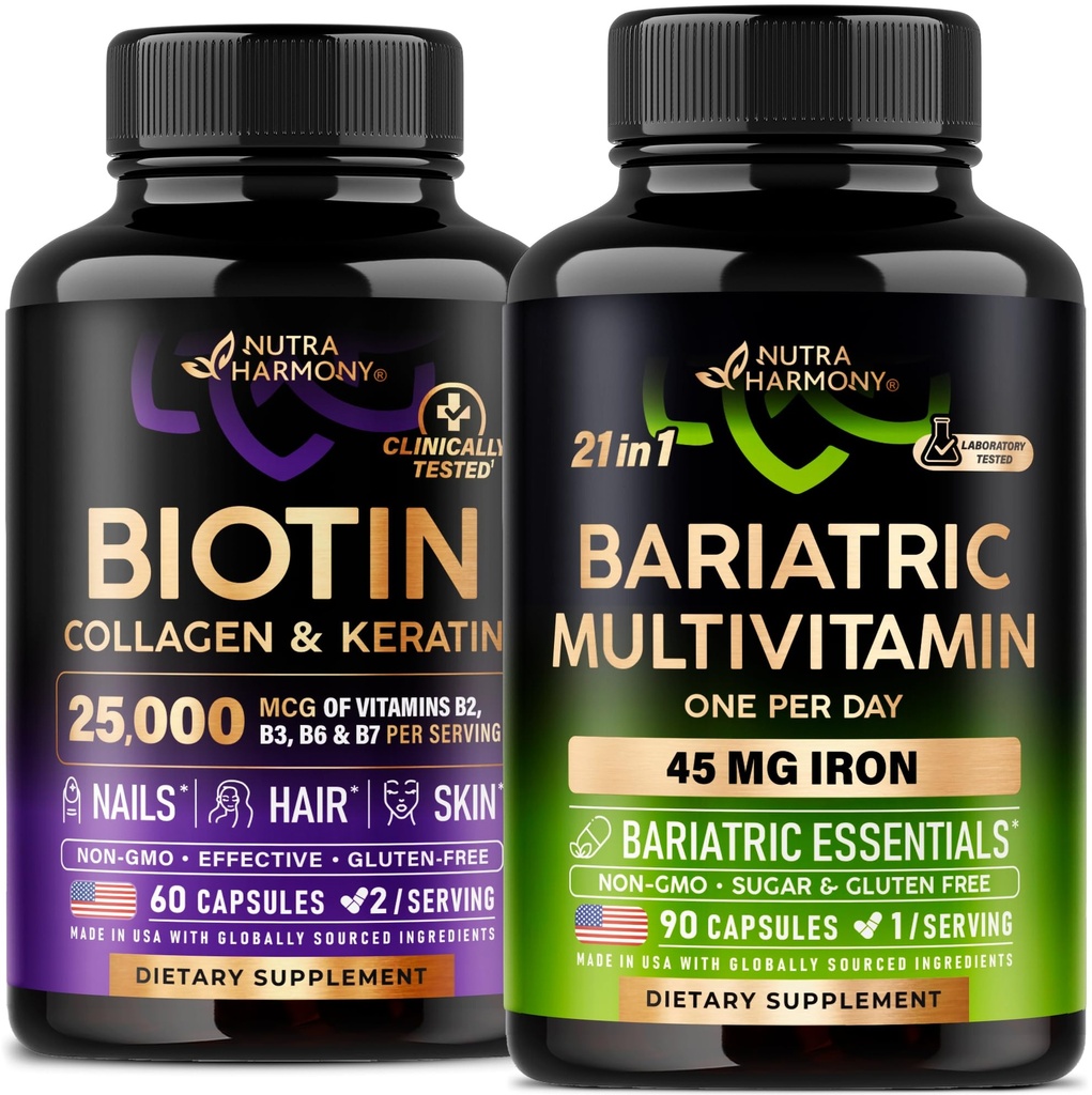 Biotin, Collagen, Keratin & Bariatric Multivitamin Capsules