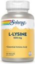 SOLARAY L L Lysine 500 mg Κάψουλες - Free-Form Essential Amino Acids Supplement - Ισχυρή υποστήριξη ευεξίας με L-Lysine Amino Acid - Lab Επαληθευμένο, 60-Day Εγγύηση, 120 υπηρεσίες, 120 VegCaps