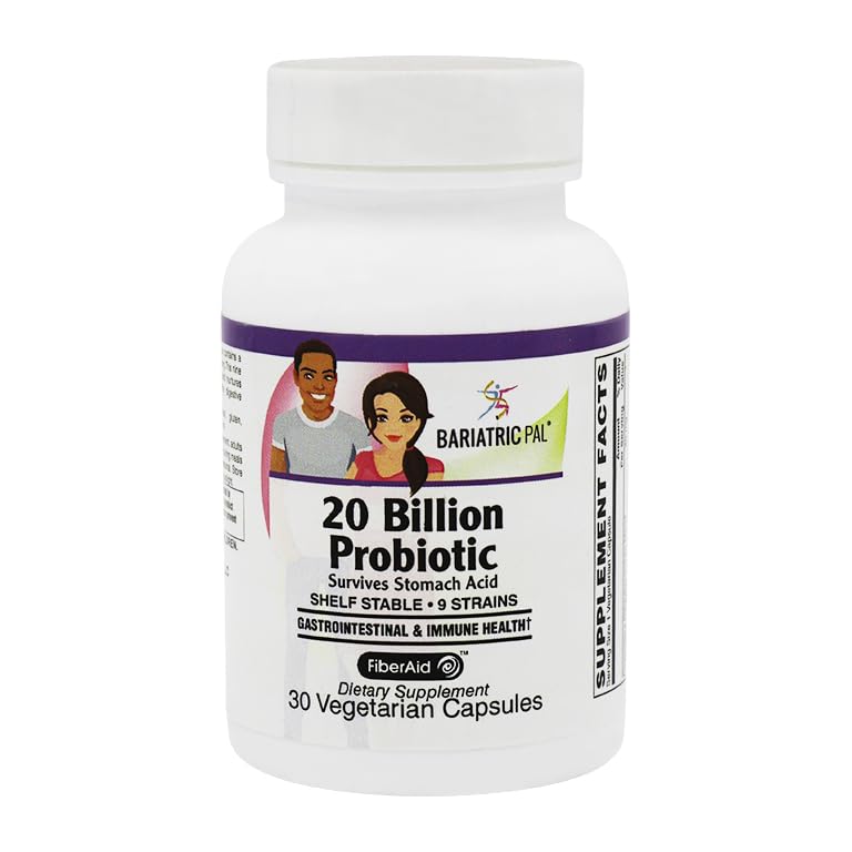 BariatricPal Probiotic 20 Billion CFU Gastrointestinal & Immune Health Capsules (30 Count)
