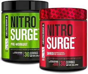 Jacked Factory Nitrosurge Προ-εξάσκηση σε Σταφύλι & Φρούτα Punch Nitrosurge Shred Θερμογόνο Προ-εξάσκηση για άνδρες & γυναίκες
