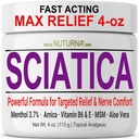 Sciatica Nerve Cream - Μέγιστη αντοχή Κρέμα άνεσης για τα πόδια, τα χέρια, τα πόδια, τα δάχτυλα, την πλάτη - Φυσική Ultra Strength Arnica, MSM, Menthol, Καταπραϋντική άνεση, Μεγάλο 4 Oz