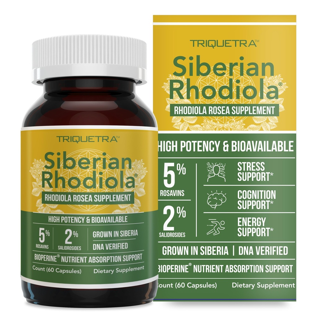 Max Strength Siberian Rhodiola®: Rhodiola Rosea 5% Rosavins, 2% Salidroside & BioPerine® για ενισχυμένη απορρόφηση – Βοηθά στην υποστήριξη του στρες, της ενέργειας και της εστίασης* – Καλλιέργεια στη Σιβηρία, DNA Επαληθευμένο (60 κάψουλες)