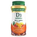Η βιταμίνη D3 Gummies της φύσης, συμπλήρωμα βιταμίνης, υποστηρίζει την ανοσοποιητική υγεία, 50mcg, 2000IU, μικτή γεύση φρούτων, 90 Gummies
