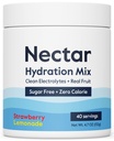 Nectar Sugar Free Ηλεκτρόλυτα Σκόνη - Βιολογικά Φρούτα Χωρίς Ζάχαρη ή Θερμίδες - Ενυδατική Σκόνη για Αφυδάτωση Ανακούφιση και ενυδάτωση - Κέτο και Παλαιό (Strawberry Lemonade 40 σερβιρίσματος Tub)