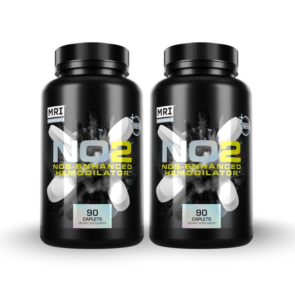 MRI Performance NO2 Nitric Oxide Booster, Original Formula with 3,000mg L-Arginine & AAKG, Supports Nitric Oxide Production, Healthy Blood Pressure & Heart Health 90 Caplets (2 Pack)