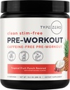 Type Zero Clean Stim Free Pre Workout Powder + Nitric Oxide Booster with L-Citrulline Malate, Arginine AKG, Beta Alanine - Caffeine & Stimulant Free - Tropical Fruit Punch Flavor, 21 Servings