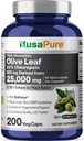 NusaPure Olive Leaf 20% Oleuropein 50:1 Extract, 500 mg Ισοδύναμο με 25.000 mg 200 Veg Caps Κατάλληλο για χορτοφάγους και χορτοφάγους, μη ΓΤΟ