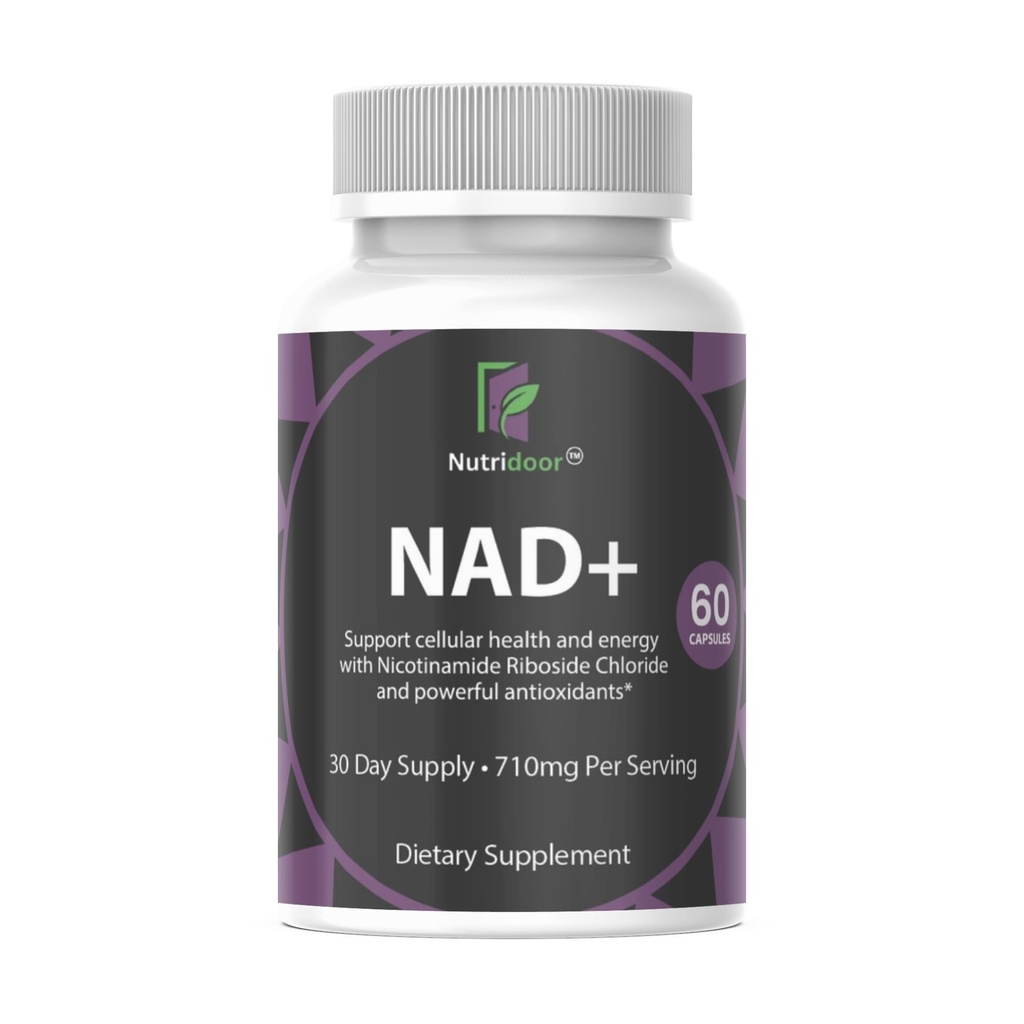 NAD+ Booster Supplement 710mg - Nicotinamide Riboside with Resveratrol & Quercetin - Anti-Aging & Energy Support - 60 Vegetarian Capsules