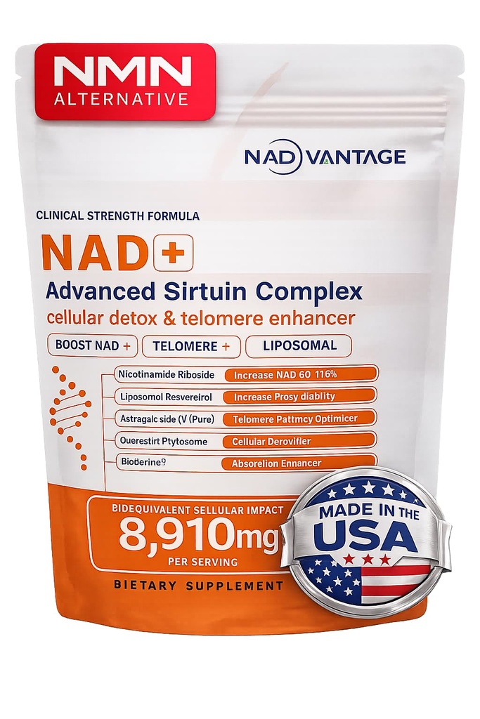NAD+ 5D Matrix - High Potency NAD Precursor - 1000mg Nicotinamide Riboside (NR) + Liposomal Resveratrol - Clean Vegan Formula - Cellular Energy & Immune Support