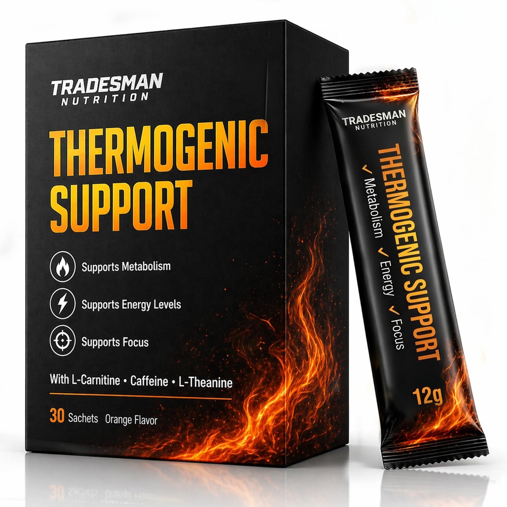 Tradesman Nutrition Shred Thermogenic Support - Metabolism Support Formula for Energy & Focus, 30 Sachets(1 Pack)