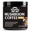 Καφές μανιταριών, 10 Mushroom Extract Powder Blend Lion's Mane, Reishi, Chaga, Cordyceps, Turkey Tail, Συμπληρώματα εγκεφάλου με στιγμιαίο καφέ για ενέργεια, εστίαση, μνήμη και ασυλία 150g