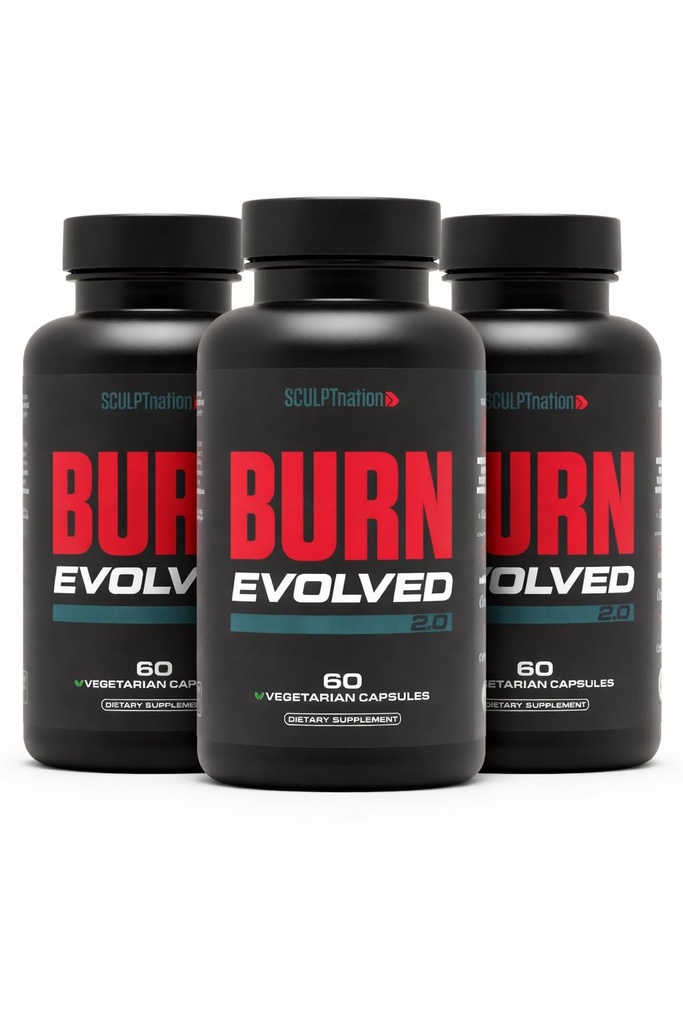Sculpt Nation by V Shred Burn Day for Men - Metabolism Booster with Cayenne, Gymnema Leaf Extract, and Alpinia Galanga Root Powder - 3-Pack - 60 Capsules