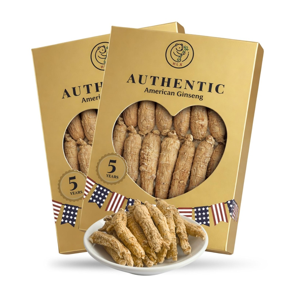 2 Boxes American Ginseng Root – Organic American Panax Ginseng, 4oz/Box,Hand-Selected Wisconsin Ginseng Root,Traditional Herbal for Tea, Soup & Daily Use (8 Ounce)