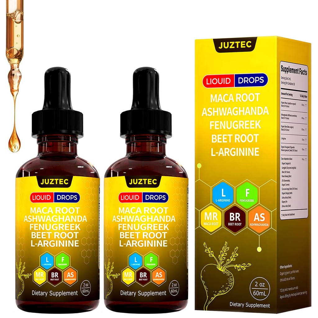 Maca Root Liquid Drops with Ashwagandha & Fenugreek 4 fl oz (2PCS)