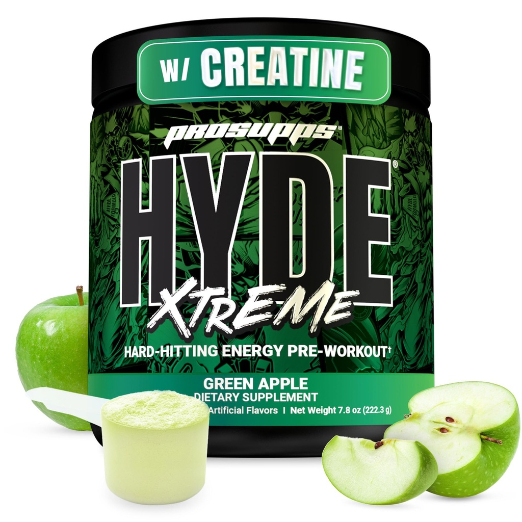 ProSupps Mr. Hyde Xtreme Pre Workout Powder with Creatine, Beta Alanine & Caffeine - Extreme Energy, Pumps, Focus & Performance - Fitness & Gym Supplements for Men & Women (Green Apple, 30 Servings)