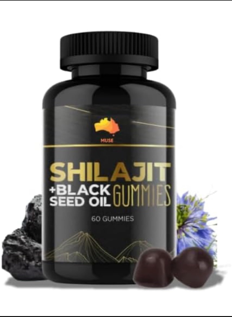 Shilajit and Black Seed Gummies for Men and Women, 60 Count, Himalayan Shilajit and Black Seed Oil for Men & Women, Made in USA
