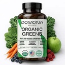 Pomona Wellness Super Greens συμπλήρωμα, Γεμάτο από βιταμίνες & μέταλλα, φρούτα & λαχανικά, πράσινοι σκόνη για Μπλόφα και πέψη, υγεία των ούλων, USDA οργανικά, μη-GMO, 60 δισκία