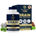 Balanced Vibe Brain Supplement 8 in 1 with Lion's Mane, Bacopa, Rhodiola, Ginkgo Brain Supplements for Memory, Focus & Mental Clarity, Non-Stimulant, Organic, Vegan, GMP Certified, 90 Capsules