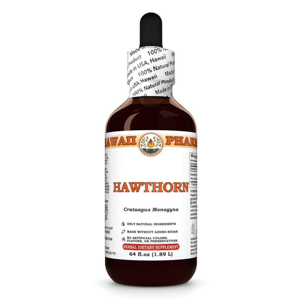 Hawthorn (Crataegus Monogyna) Dry Leaf and Flower Tincture, Made in Hawaii, All Natural, Vegan, Pure Liquid Extract - 2 fl.oz