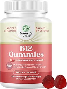 Βιταμίνη Β12 Gummies for Adults - Χωρίς ζάχαρη Βιταμίνη Β12 1000 mcg Μασώμενες τσίχλες για την Ενέργεια & Υποστήριξη διάθεσης Ανοσοποιητική & Νεύρα Υγεία - Kosher Non-GMO & Gluten Free Συμπλήρωμα για γυναίκες & άνδρες - 120 Count