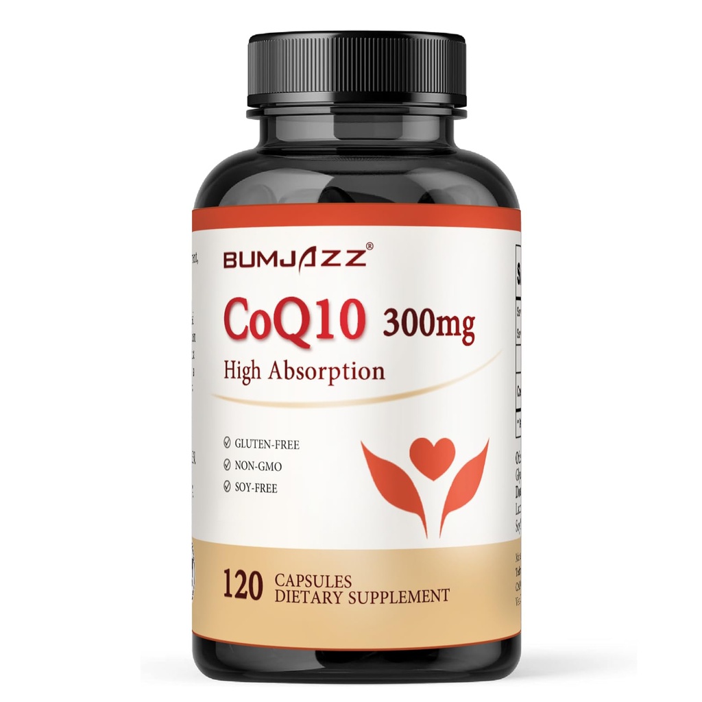 CoQ10 300mg - 120 κάψουλες - Υψηλή απορρόφηση - Μη ΓΤΟ - Χωρίς γλουτένη - Συνένζυμο Q10 - Καψάκια CoQ10