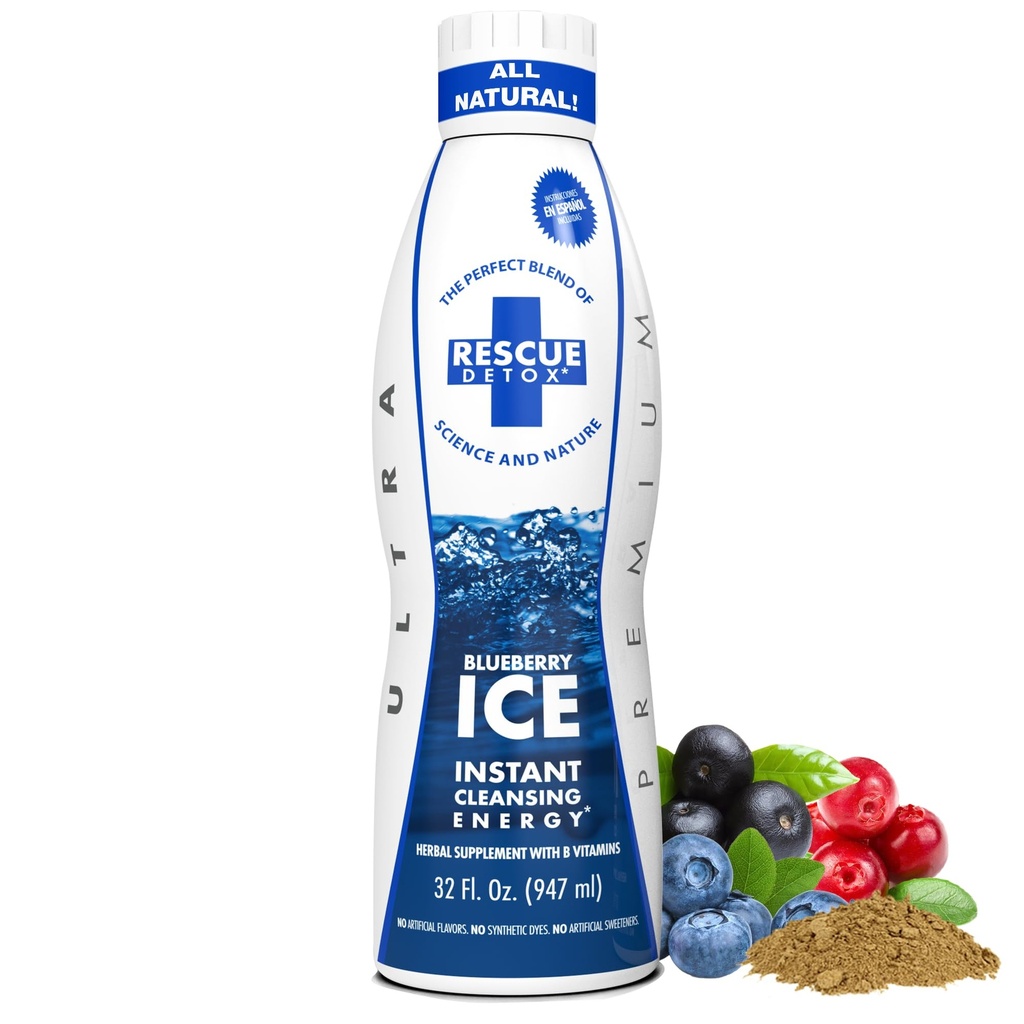 Rescue Detox ICE - Blueberry Flavor | Maximum Strength (32oz) (32oz, Blueberry)
