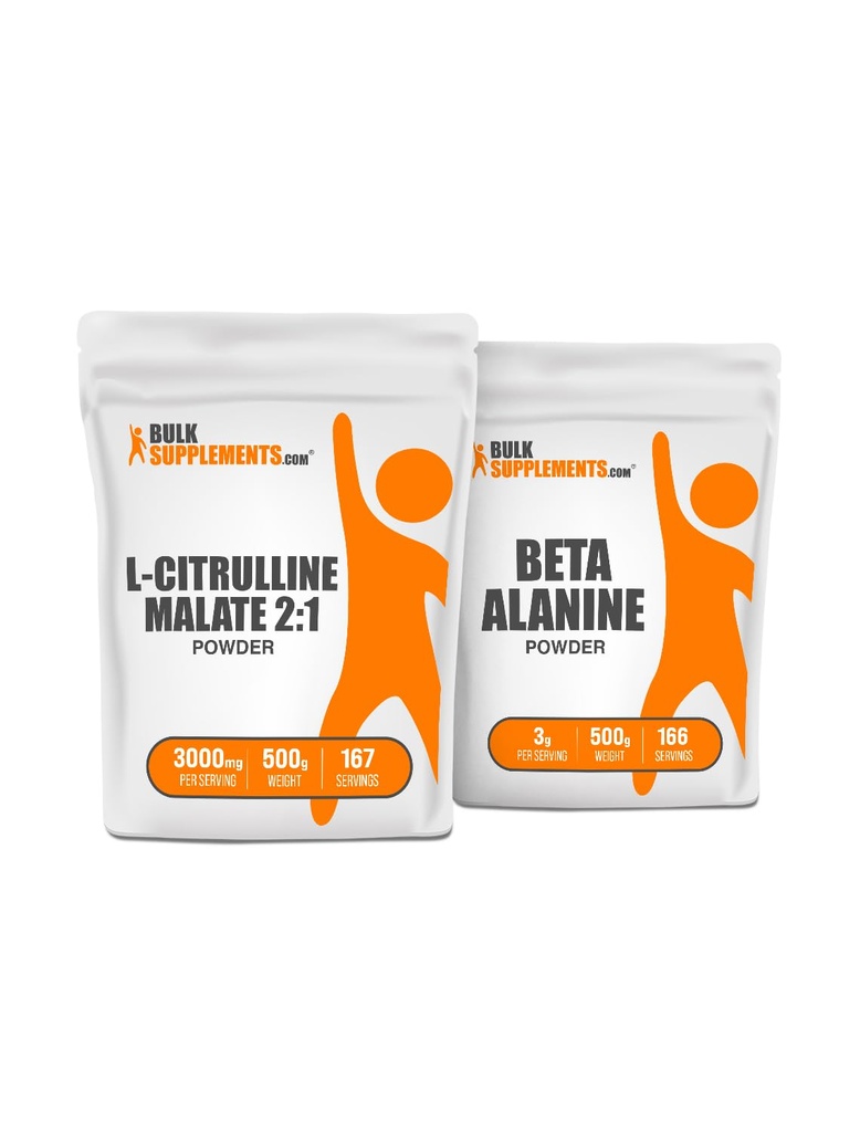 BulkSupplements Citrulline Malate 2:1 500g + Beta Alanine 500g Bundle