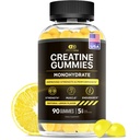 Αποτελεσματική Nutra Creatine Monohydrate Gummies - 1g Creatine per Gummy - Vegan Muscle & Strength Supplement for Men & Women - Υποστηρίζει την ανάπτυξη των μυών, την ενέργεια, την αντοχή - Λεμόνι Γεύση, Made in USA (90ct)
