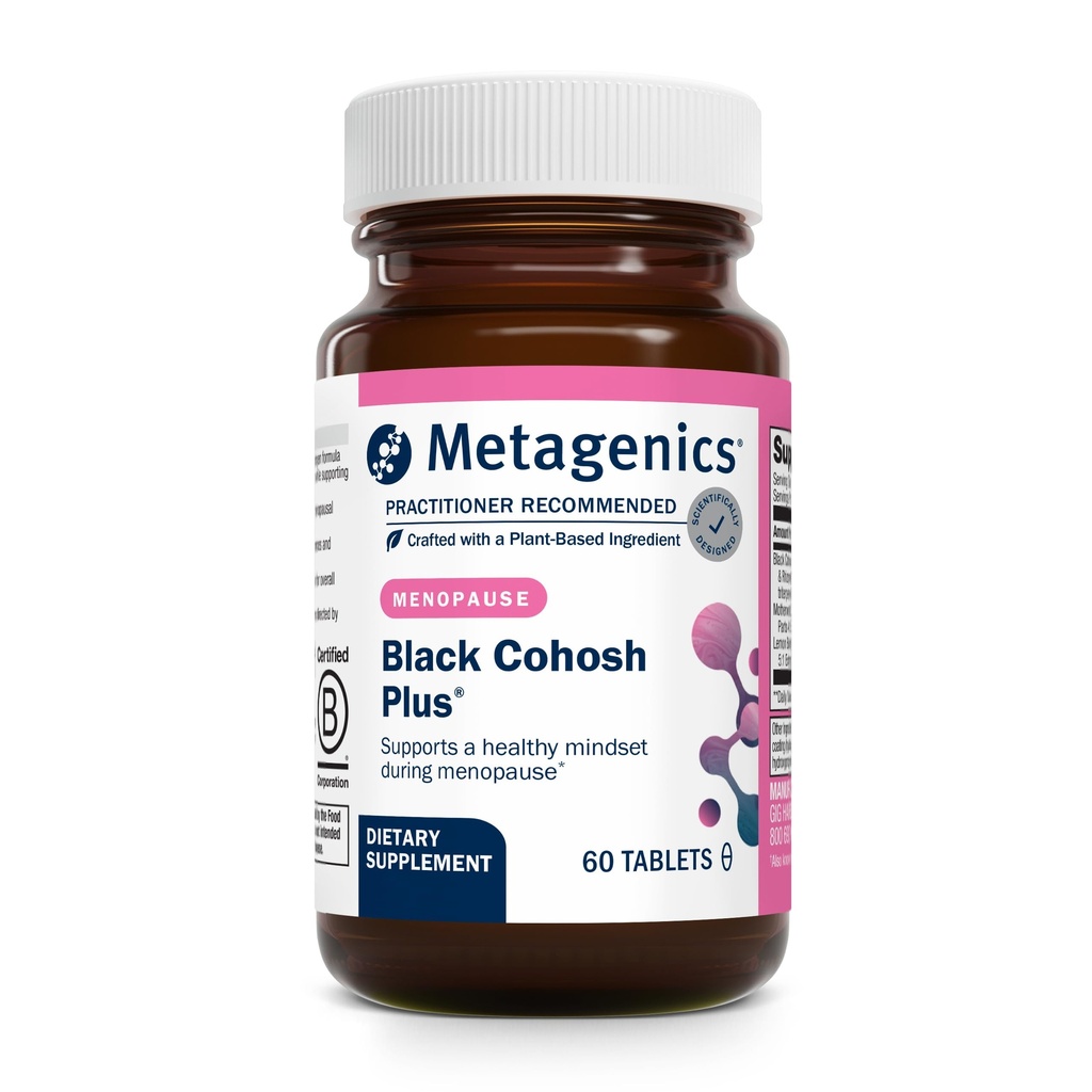 Metagenics Black Cohosh Plus - Menopause Relief & Relaxation Support* - with Black Cohosh Root Extract, Lemon Balm & Motherwort - Supports Hot Flash Relief & Mood Balance* - 60 Tablets