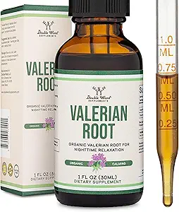 Ρίζες βαλεριάνας για τον ύπνο - Organic Valerian Root Tincture Extract 168mg - 1 FL OZ, 30 σέρβις (Καλύτερα απορροφημένες από κάψουλες, ενισχύει Valerian Root Tea) για χαλάρωση και ηρεμία με διπλό ξύλο