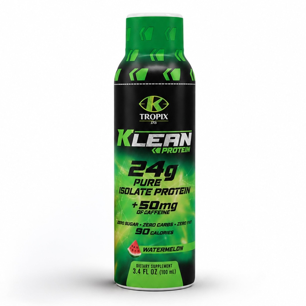 KTROPIX Klean+ Protein Shot – Clean Protein + Natural Energy in One Liquid Shot - 24g Whey Isolate + 50mg Caffeine - Zero Sugar, Zero Carbs - Performance Fuel for Energy, Focus & Recovery - One Bottle