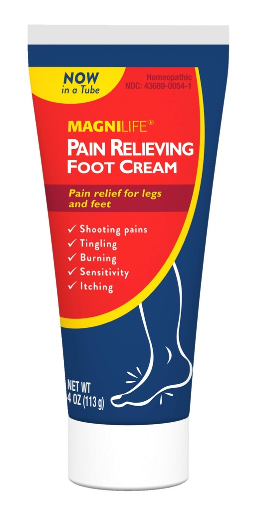 MagniLife Pain Relieving Foot Cream, 4 oz Tube, Soothing Relief for Soreness, Pain, Burning, Tingling, Itching or Sensitivity in Feet & Legs, Moisturizing & Hydrating Foot Cream, No Petroleum
