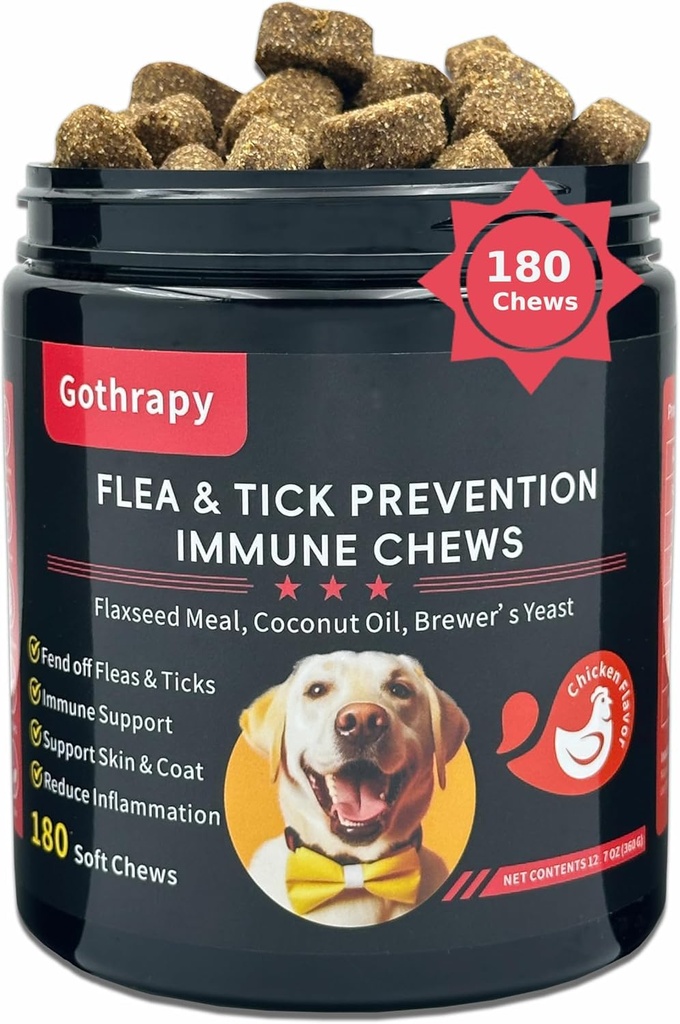 Fish Oil for Dogs, Vet-Formulated, US-Formulas Oral Natural Omega 3 & 6 Treatment Supplements – EPA & DHA Fatty Acids for Itchy Skin, Shedding & Allergy Relief – 180 Chicken Soft Chews