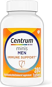 Centrum Minis Men's Daily Multivitamin for Men for Immune Support with Zinc and Vitamin C, 280 Mini Tablets, 140 Day Supply