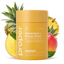Proper, The Yellows Metabolism and Energy Boost, Sugar Free Energy Drink Powder with 100mg Caffeine. 30 Servings, Pineapple Mango Drink Mix for Men and Women