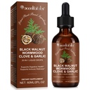 Black Walnut & Wormwood Herbal Supplement Liquid - 20-in-1 Digestive Support & Wellness - 60ml - Natural Formula with Clove, Garlic, Pumpkin Seed & More - Fast Absorption, Non-GMO, Gluten-Free