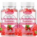 softbear L-Methylfolate Gummies 15mg for Kids & Adults, Organic Methylfolate Supplement 5-MTHF Plus Methyl B12, B1, B2, B6 Support MTHFR Gene, Cognition Function, Strawberry Flavor 120 Count